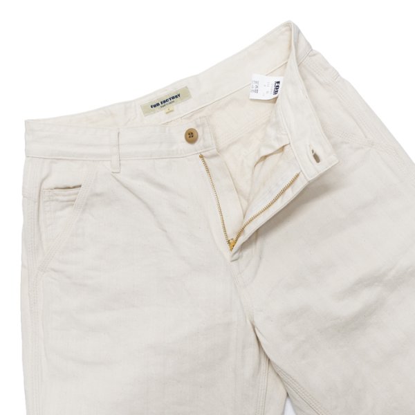 画像3: F.O.B FACTORY（エフオービーファクトリー）HBT PAINTER PANTS（HBTペインターパンツ）"Wavy Herringbone" / Ecru（エクリュ）【裾上げ無料】 (3)