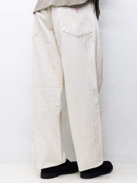 画像9: F.O.B FACTORY（エフオービーファクトリー）HBT PAINTER PANTS（HBTペインターパンツ）"Wavy Herringbone" / Ecru（エクリュ）【裾上げ無料】 (9)