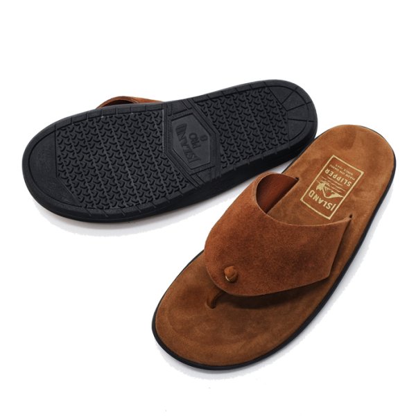 画像2: ＜40％OFF＞ISLAND SLIPPER（アイランドスリッパ）PBS201BHR (ブルハイドスエードレザーサンダル）"Suede" / Peanut×Tobacco（ピーナッツ×タバコ）※US:7.0のみ (2)