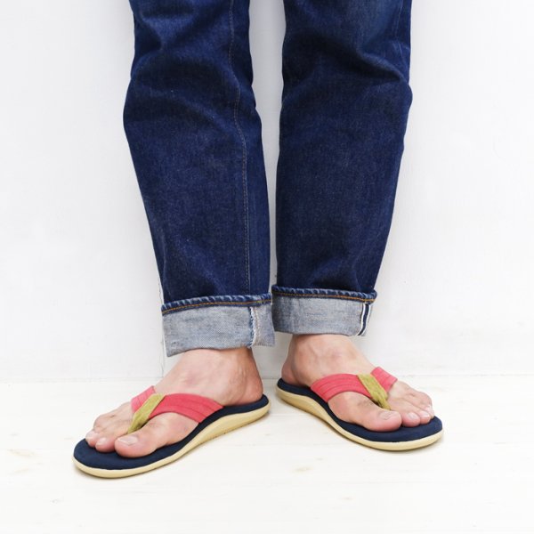 画像7: ISLAND SLIPPER(アイランドスリッパ)PT203 (スエードレザートングサンダル) "Suede" / Fuchsia×Olive×Navy(フーシャ×オリーブ×ネイビー) (7)