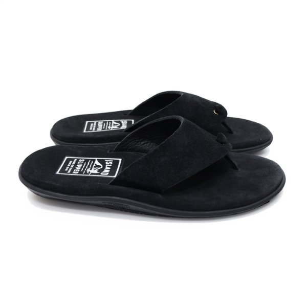 画像4: ＜40％OFF＞ISLAND SLIPPER（アイランドスリッパ）PBS201BHR (ブルハイドスエードレザーサンダル) "Suede" / Black×Black（ブラック×ブラック）※US:7.0（約25cm）のみ (4)