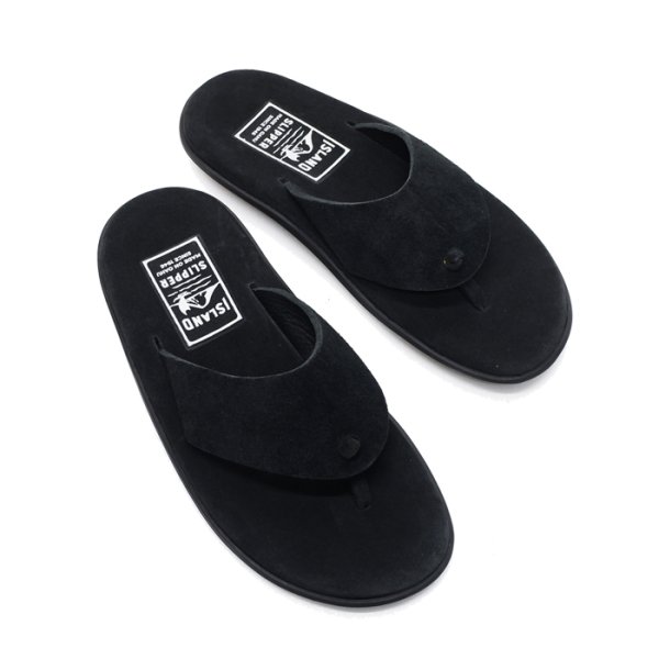 画像3: ＜40％OFF＞ISLAND SLIPPER（アイランドスリッパ）PBS201BHR (ブルハイドスエードレザーサンダル) "Suede" / Black×Black（ブラック×ブラック）※US:7.0（約25cm）のみ (3)
