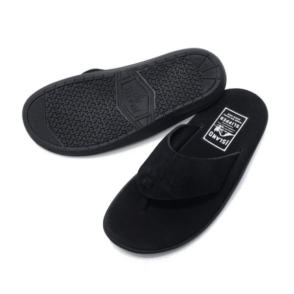 画像2: ＜40％OFF＞ISLAND SLIPPER（アイランドスリッパ）PBS201BHR (ブルハイドスエードレザーサンダル) "Suede" / Black×Black（ブラック×ブラック）※US:7.0（約25cm）のみ (2)