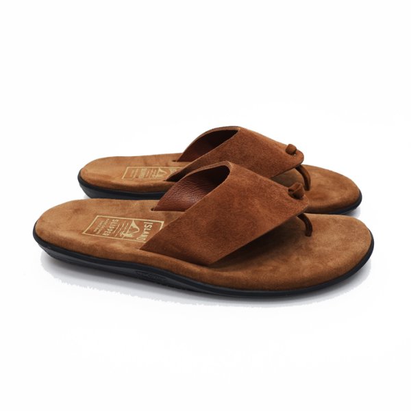 画像4: ＜40％OFF＞ISLAND SLIPPER（アイランドスリッパ）PBS201BHR (ブルハイドスエードレザーサンダル）"Suede" / Peanut×Tobacco（ピーナッツ×タバコ）※US:7.0のみ (4)