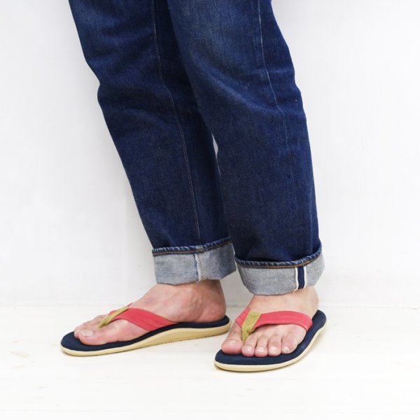 画像8: ISLAND SLIPPER(アイランドスリッパ)PT203 (スエードレザートングサンダル) "Suede" / Fuchsia×Olive×Navy(フーシャ×オリーブ×ネイビー) (8)