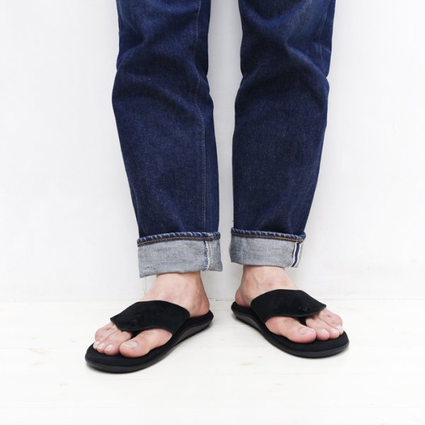 画像7: ＜40％OFF＞ISLAND SLIPPER（アイランドスリッパ）PBS201BHR (ブルハイドスエードレザーサンダル) "Suede" / Black×Black（ブラック×ブラック）※US:7.0（約25cm）のみ (7)