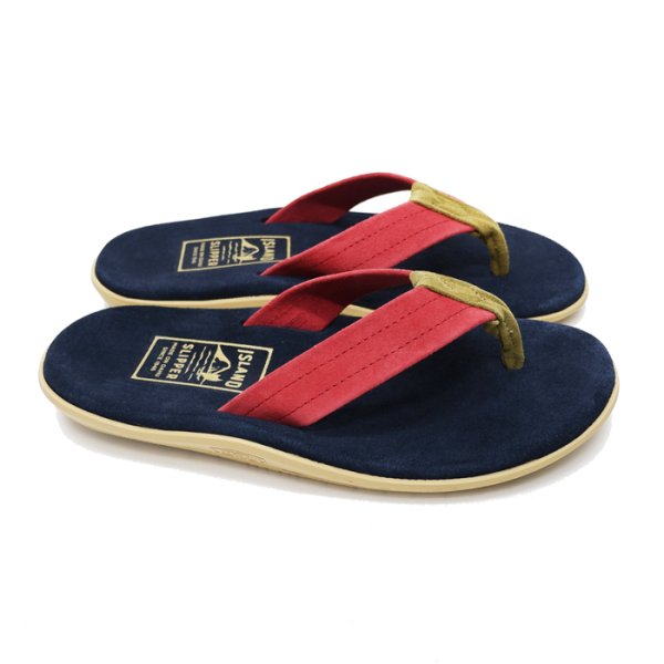 画像4: ISLAND SLIPPER(アイランドスリッパ)PT203 (スエードレザートングサンダル) "Suede" / Fuchsia×Olive×Navy(フーシャ×オリーブ×ネイビー) (4)