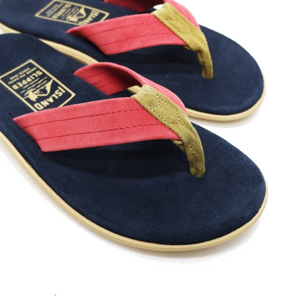 画像6: ISLAND SLIPPER(アイランドスリッパ)PT203 (スエードレザートングサンダル) "Suede" / Fuchsia×Olive×Navy(フーシャ×オリーブ×ネイビー) (6)