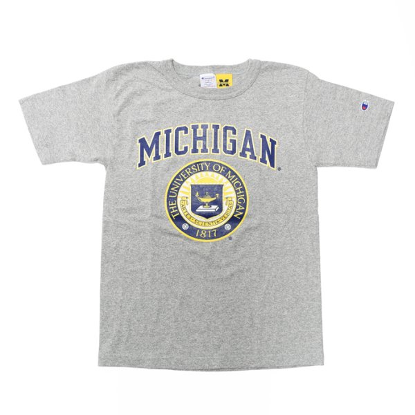 画像1: Champion（チャンピオン）T1011 US Print T-Shirt"MICHIGAN" / Oxford（オックスフォードグレー） (1)