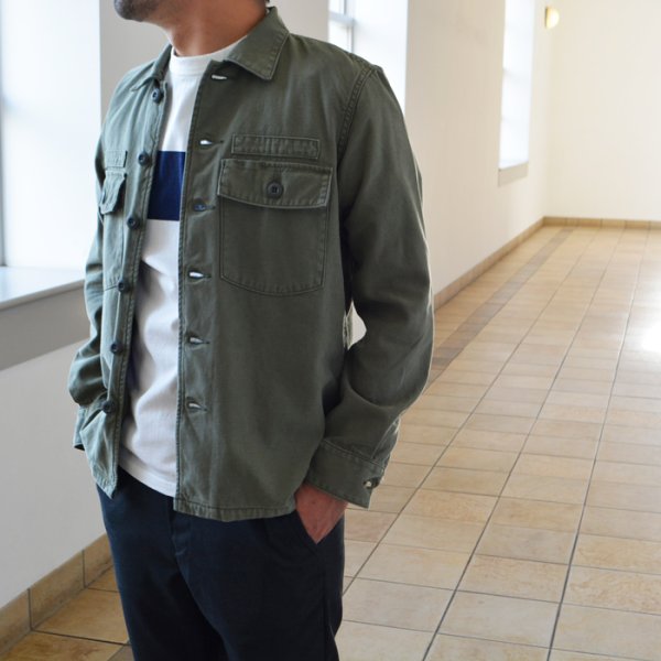 画像11: F.O.B FACTORY（エフオービーファクトリー）FATIGUE SHIRT JACKET（ファティーグシャツジャケット）"Vatdye Back Sateen" / Olive（オリーブ） (11)