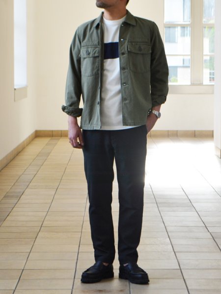画像8: F.O.B FACTORY（エフオービーファクトリー）FATIGUE SHIRT JACKET（ファティーグシャツジャケット）"Vatdye Back Sateen" / Olive（オリーブ） (8)