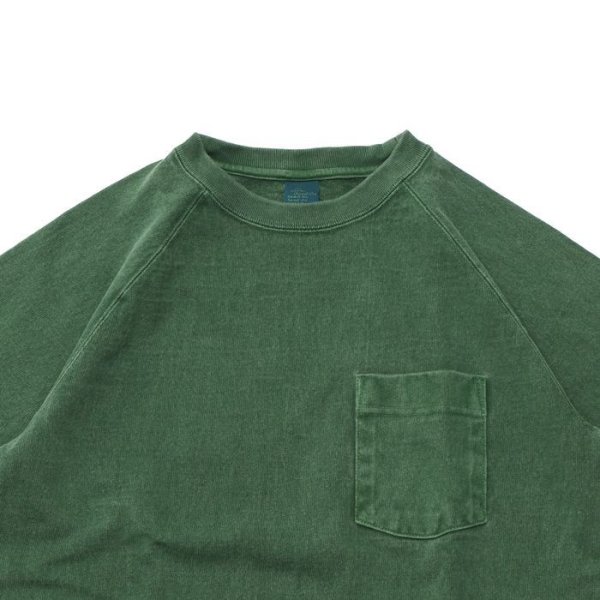 画像3: Good On(グッドオン)Short Sleeve Heavy Raglan Pocket Tee(ショートスリーブヘビーラグランポケットTシャツ)"Pigment Dye" / Dk.Green(ダークグリーン) (3)