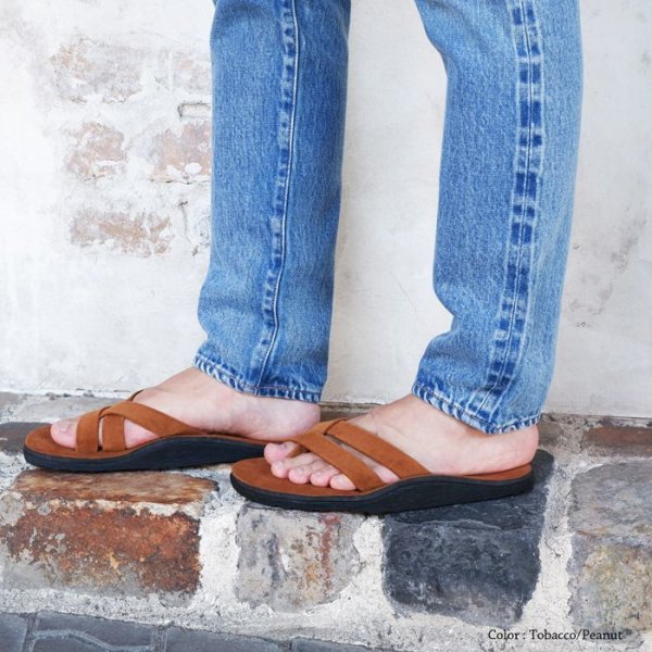 画像9: ＜40%OFF＞ISLAND SLIPPER（アイランドスリッパ）KBBH403S（スリーストラップブルハイドスエードレザーサンダル）”Suede" / Peanut×Tobacco（ピーナッツ×タバコ）※US:7.0（約25.0cm）のみ (9)