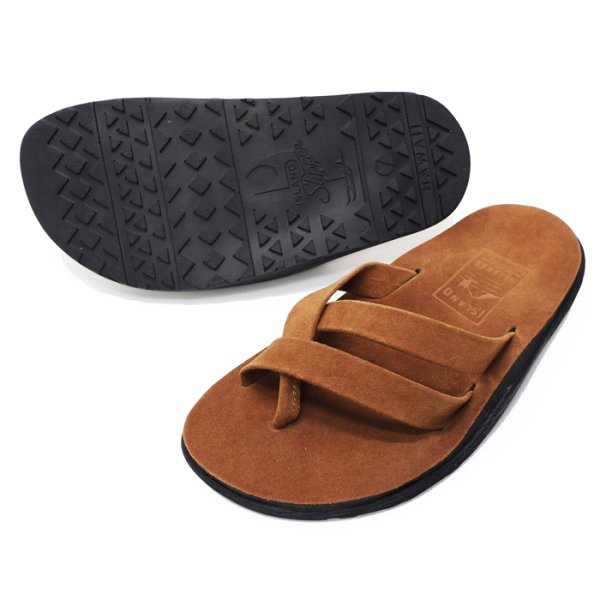 画像2: ＜40%OFF＞ISLAND SLIPPER（アイランドスリッパ）KBBH403S（スリーストラップブルハイドスエードレザーサンダル）”Suede" / Peanut×Tobacco（ピーナッツ×タバコ）※US:7.0（約25.0cm）のみ (2)