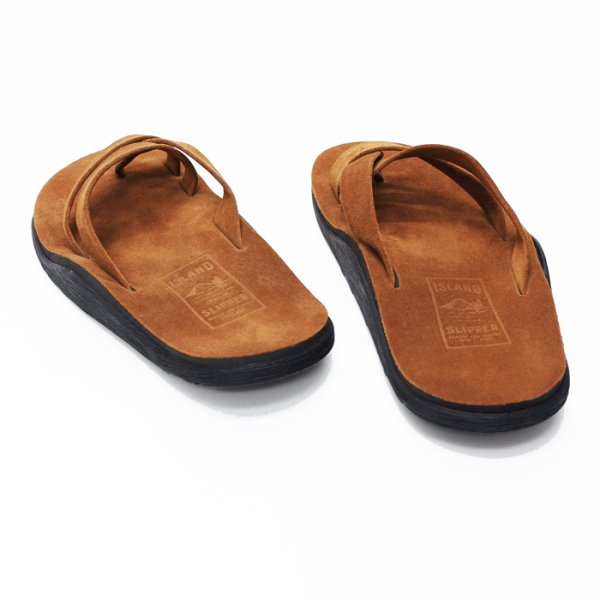 画像5: ＜40%OFF＞ISLAND SLIPPER（アイランドスリッパ）KBBH403S（スリーストラップブルハイドスエードレザーサンダル）”Suede" / Peanut×Tobacco（ピーナッツ×タバコ）※US:7.0（約25.0cm）のみ (5)