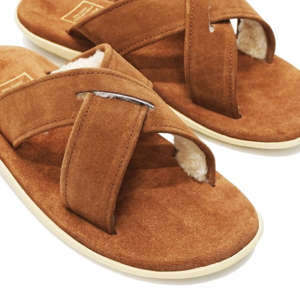 画像6: ＜40%OFF＞ISLAND SLIPPER（アイランドスリッパ）PT223MOU (スエードレザーサンダル+ムート) "Suede+Mouton" / Peanut（ピーナッツ） (6)