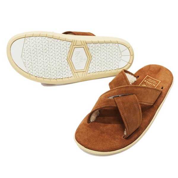 画像2: ＜40%OFF＞ISLAND SLIPPER（アイランドスリッパ）PT223MOU (スエードレザーサンダル+ムート) "Suede+Mouton" / Peanut（ピーナッツ） (2)