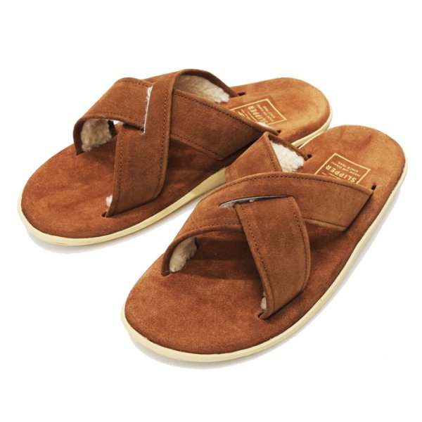 画像1: ISLAND SLIPPER（アイランドスリッパ）PT223MOU (スエードレザーサンダル+ムート) "Suede+Mouton" / Peanut（ピーナッツ） (1)