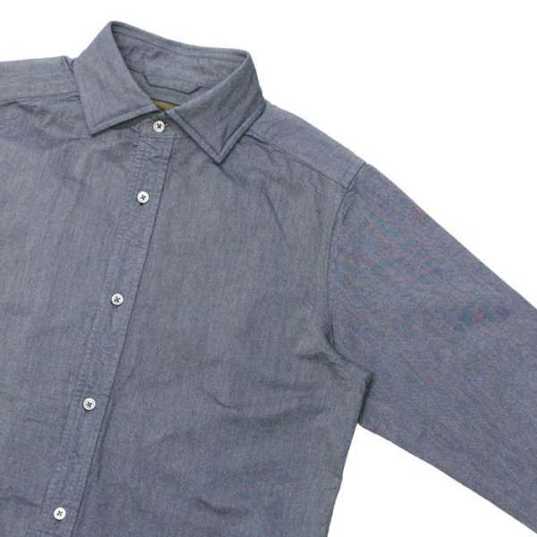 画像4: Nigel Cabourn（ナイジェル・ケーボン）BRITISH OFFICER'S SHIRT（ブリティッシュオフィサーズシャツ）"VINTAGE OXFORD" / Navy（ネイビー） (4)