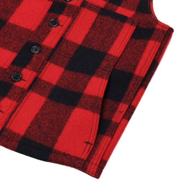 画像5: FILSON(フィルソン)MACKINAW WOOL VEST(マッキーノウールベスト)/ Red×Black(レッド×ブラック) (5)