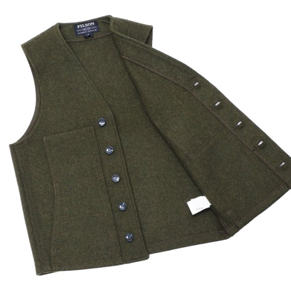 画像6: FILSON(フィルソン)MACKINAW WOOL VEST(マッキーノウールベスト)/ DARK GREEN(ダークグリーン) (6)