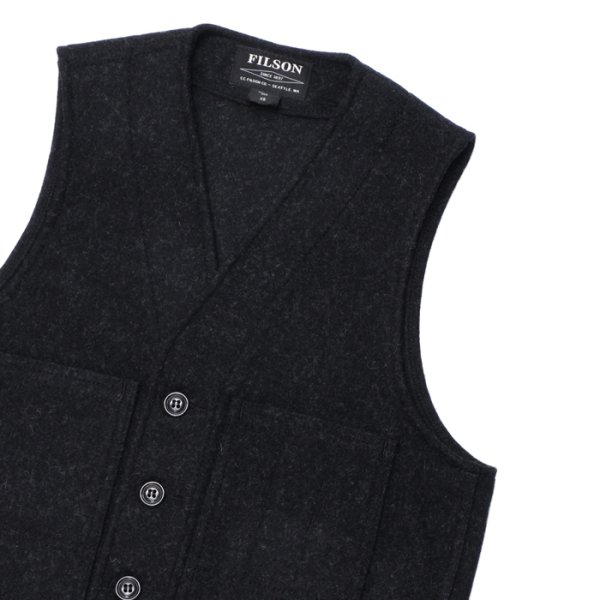 画像4: FILSON(フィルソン)MACKINAW WOOL VEST(マッキーノウールベスト)/ Charcoal(チャコールグレー) (4)