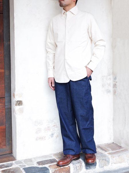 画像8: Nigel Cabourn(ナイジェル・ケーボン)BRITISH OFFICER'S SHIRT(ブリティッシュオフィサーズシャツ)”VINTAGE OXFORD” / Ivory(アイボリー) (8)