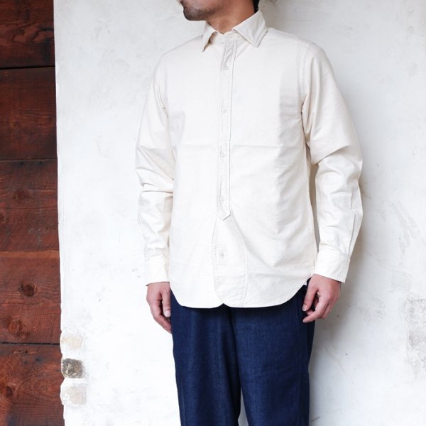 画像7: Nigel Cabourn(ナイジェル・ケーボン)BRITISH OFFICER'S SHIRT(ブリティッシュオフィサーズシャツ)”VINTAGE OXFORD” / Ivory(アイボリー) (7)