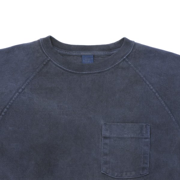 画像3: Good On(グッドオン)Long Sleeve Heavy Raglan Pocket Tee(ロングスリーブヘビーラグランポケットTシャツ)"Pigment Dye" / Navy(ネイビー) (3)