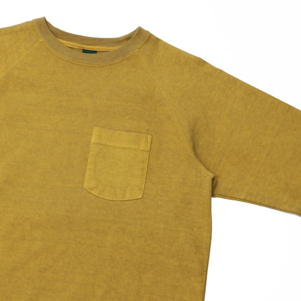 画像4: Good On(グッドオン)Long Sleeve Heavy Raglan Pocket Tee(ロングスリーブヘビーラグランポケットTシャツ)"Pigment Dye" / Banana(バナナ) (4)