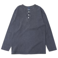 Good On（グッドオン）Long Sleeve Henley Neck Tee（ロングスリーブヘンリーネックTシャツ）"Pigment Dye"/Navy（ネイビー）