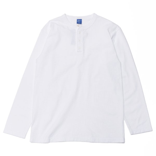 画像1: Good On（グッドオン）Long Sleeve Henley Neck Tee（ロングスリーブヘンリーネックTシャツ）"Washed"/White（ホワイト） (1)