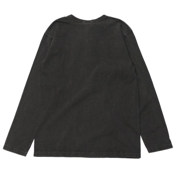 画像2: Good On(グッドオン)Long Sleeve Henley Neck Tee(ロングスリーブヘンリーネックTシャツ)"Pigment Dye" / Black(ブラック) (2)