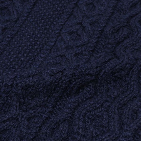 画像8: INVERALLAN（インバーアラン）3a Lumber Cardigan（3aランバーカーディガン）"Aran Knit" / Navy（ネイビー） (8)