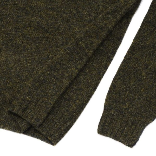 画像5: INVERALLAN（インバーアラン）Crew Neck Saddle Shoulder Sweater（クルーネックサドルショルダーセーター）”Supersoft Shetland” / Pine Shadow（パインシャドー） (5)