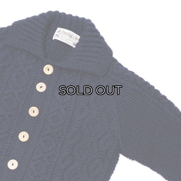 画像4: INVERALLAN（インバーアラン）3a Lumber Cardigan（3aランバーカーディガン）"Aran Knit" / Navy（ネイビー） (4)