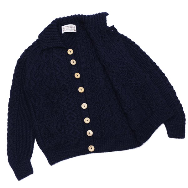 画像6: INVERALLAN（インバーアラン）3a Lumber Cardigan（3aランバーカーディガン）"Aran Knit" / Navy（ネイビー） (6)