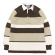 画像1: ＜OUTLET＞BARBARIAN（バーバリアン）クラシック ラガーシャツ（SPINNAKER STRIPES）”旧モデル”/Moss×Taupe×Ivory（モスグリーン×トープ×アイボリー）※Sサイズのみ (1)