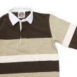 画像4: ＜OUTLET＞BARBARIAN（バーバリアン）クラシック ラガーシャツ（SPINNAKER STRIPES）”旧モデル”/Moss×Taupe×Ivory（モスグリーン×トープ×アイボリー）※Sサイズのみ (4)