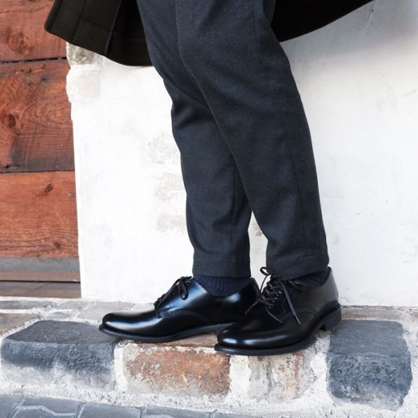 画像10: SANDERS（サンダース）Officer Shoe（オフィサーシューズ）”Polished Leather" / Black（ブラック） (10)