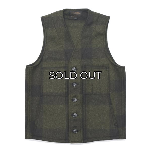 画像1: FILSON（フィルソン）MACKINAW WOOL VEST（マッキーノウールベスト）/Forest Green×Brown（フォレストグリーン×ブラウン）※XSサイズのみ (1)