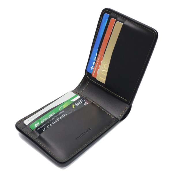 画像5: WILD SWANS(ワイルドスワンズ)WINGS(ウイングス)2つ折りウォレットコインケース無し/グリーン"シェルコードバン"×ブラック"イングリッシュブライドル" (5)