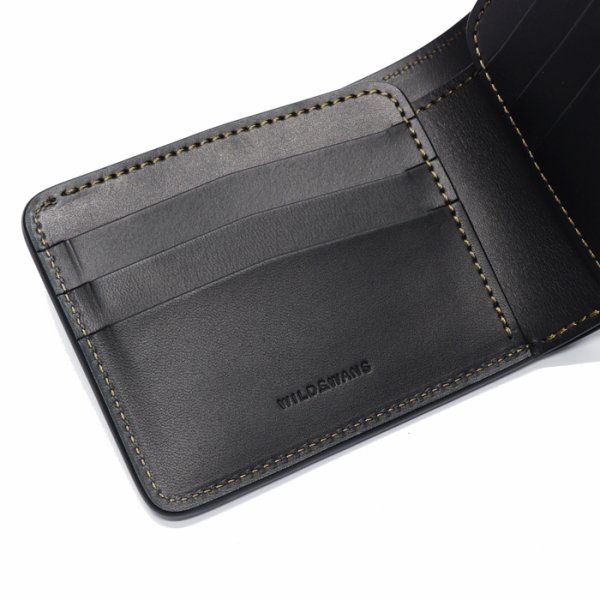 画像4: WILD SWANS(ワイルドスワンズ)WINGS(ウイングス)2つ折りウォレットコインケース無し/グリーン"シェルコードバン"×ブラック"イングリッシュブライドル" (4)