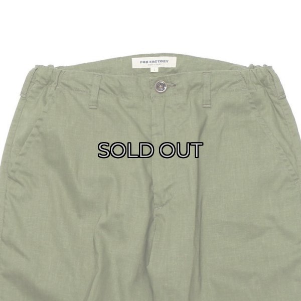 画像2: F.O.B FACTORY(エフオービーファクトリー)EASY PANTS(イージーパンツ)"CL SOLOTEX" / Olive(オリーブ)【裾上げ無料】 (2)