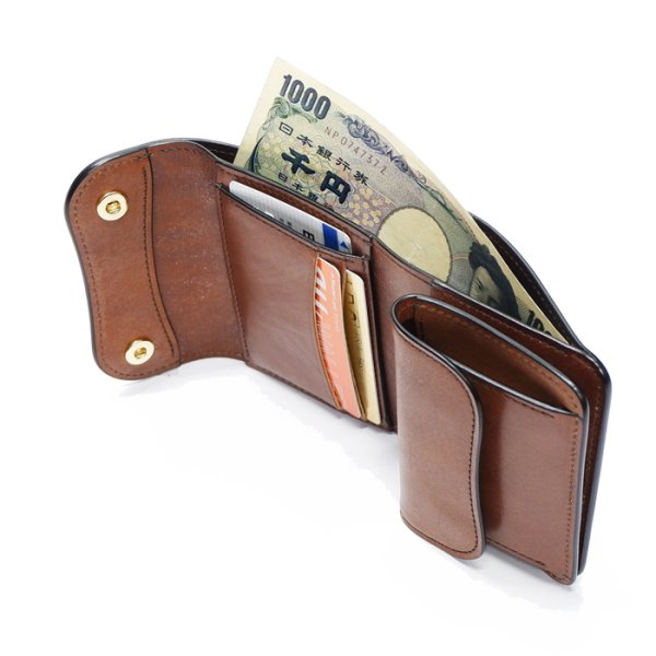 画像7: WILD SWANS(ワイルドスワンズ)ENO(イーノ)ミニ3つ折りウォレット"フルグレインブライドル"/Dark Stain(ダークステイン) (7)