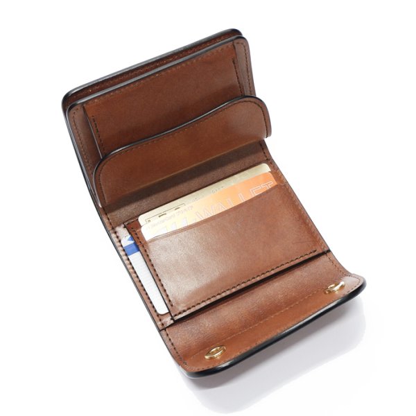 画像6: WILD SWANS(ワイルドスワンズ)ENO(イーノ)ミニ3つ折りウォレット"フルグレインブライドル"/Dark Stain(ダークステイン) (6)