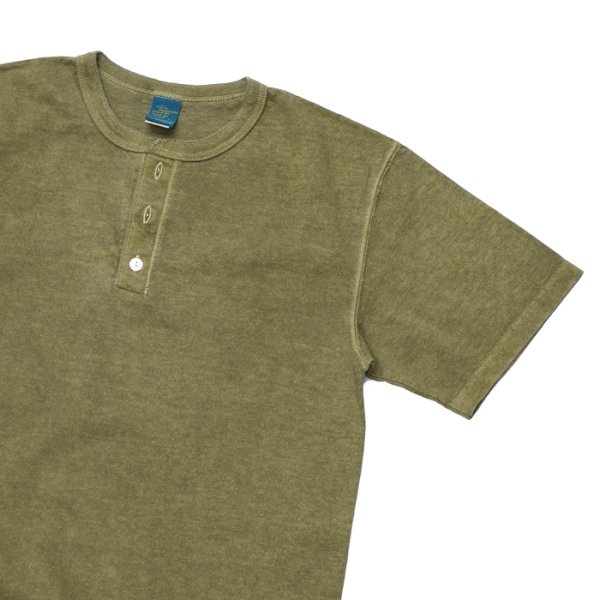 画像4: Good On(グッドオン)Short Sleeve Henley Neck Tee(ショートスリーブヘンリーネックTシャツ)"Pigment Dye"/ Sage(セージ) (4)