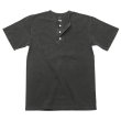 画像1: Good On（グッドオン）Short Sleeve Henley Neck Tee（ショートスリーブヘンリーネックTシャツ）"Pigment Dye"/Black（ブラック） (1)