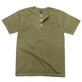 Good On（グッドオン）Short Sleeve Henley Neck Tee（ショートスリーブヘンリーネックTシャツ）"Pigment Dye"/ Sage（セージ）