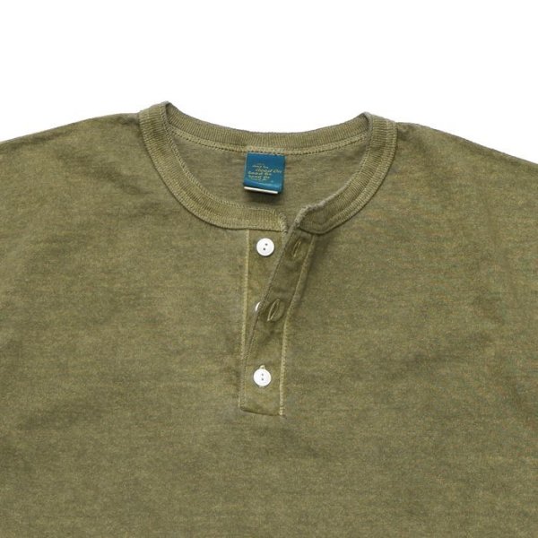 画像3: Good On(グッドオン)Short Sleeve Henley Neck Tee(ショートスリーブヘンリーネックTシャツ)"Pigment Dye"/ Sage(セージ) (3)